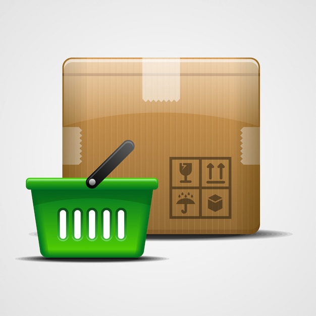 Caja con carrito de compras