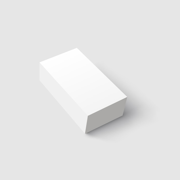 Vector caja de cartón blanca. cuadro 3d en blanco aislado