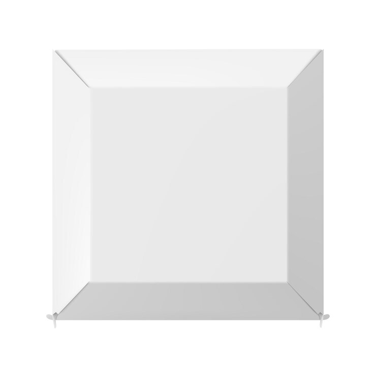 Vector caja de cartón blanca de embalaje mockup vista superior tapa cerrada aislada sobre fondo blanco