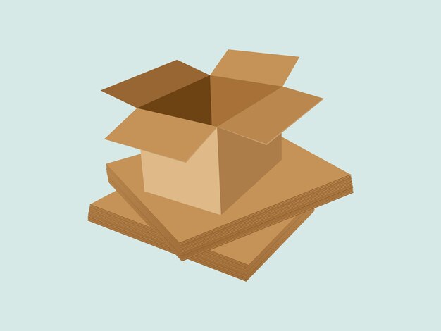 Vector caja de cartón corrugado diseño de cajas de cartón