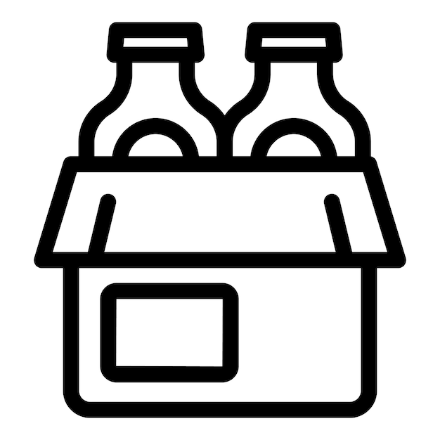 Caja de cartón con dos botellas de vidrio para la entrega