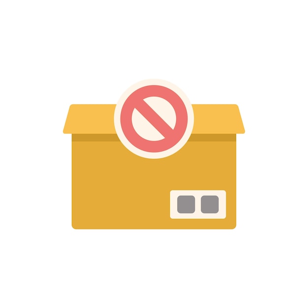 Caja de cartón con un letrero de prohibición que indica las restricciones de envío frágiles