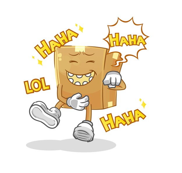Caja de cartón Personaje de Laugh Out Loud. vector de mascota de dibujos animados