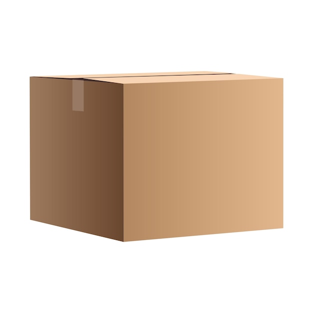 caja de cartón en vector de fondo transparente