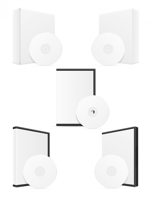 Caja de CD y DVD bisk caja embalaje ilustración vectorial