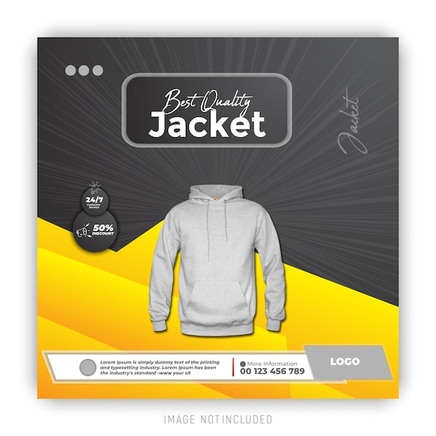 una caja con una chaqueta que dice cita para hombres cita en él