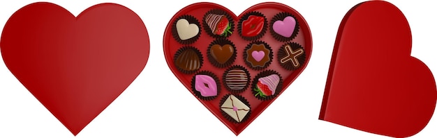 Vector caja de chocolate en forma de corazón caja de chocolate para el día de san valentín