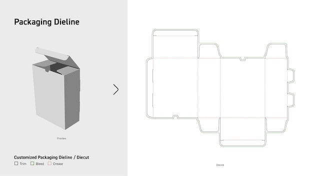 Caja de cierre de dos lados Dieline