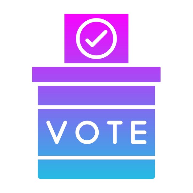 una caja colorida con la palabra voto en ella