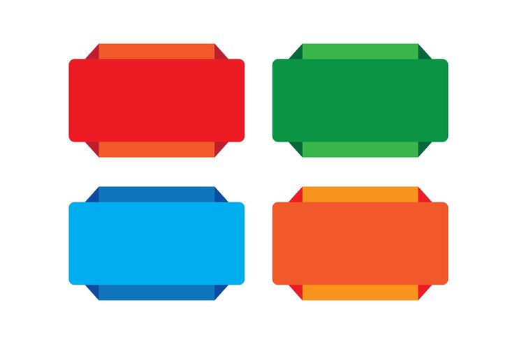 Vector una caja colorida con una tapa colorida que dice la palabra en ella