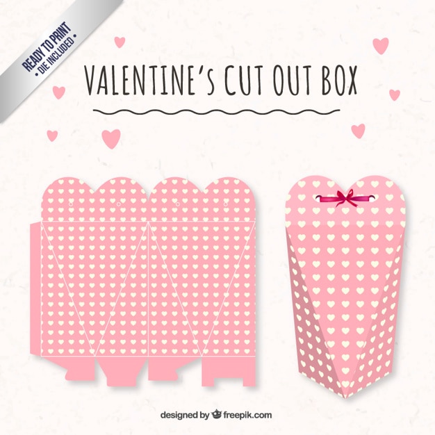 Caja corazón lindo de san valentín