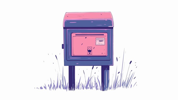 Vector caja de correo de línea colorida para la entrega de mensajes a la correspondencia