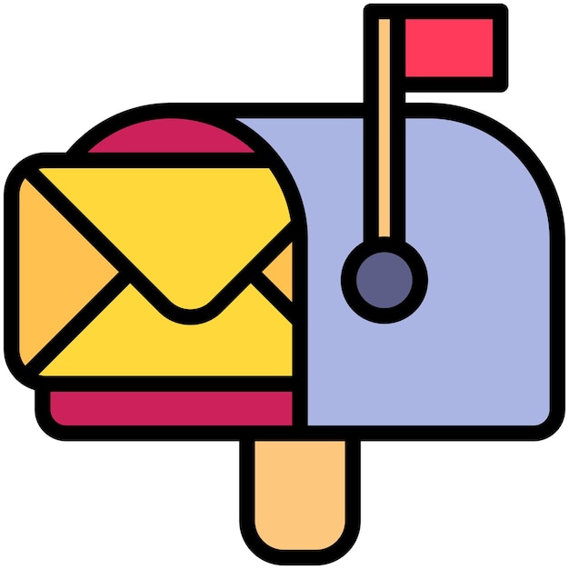 Caja de correo con una puerta abierta y un sobre en el interior