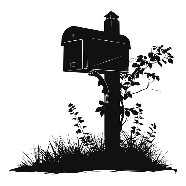 Caja de correo de silueta color negro sólo lleno