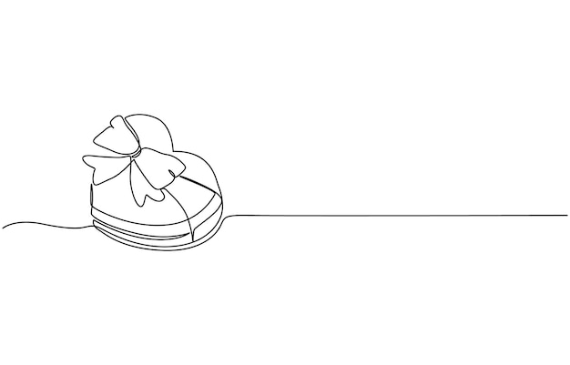 Caja con dibujo de línea continua de chocolate Arte de la decoración de una línea dulces pasteles muffins