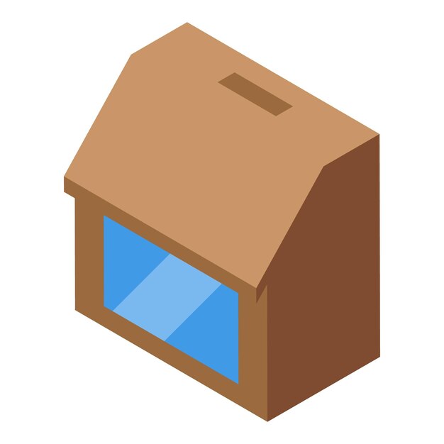 Caja de donación de casa de cartón con agujero para la recolección de caridad
