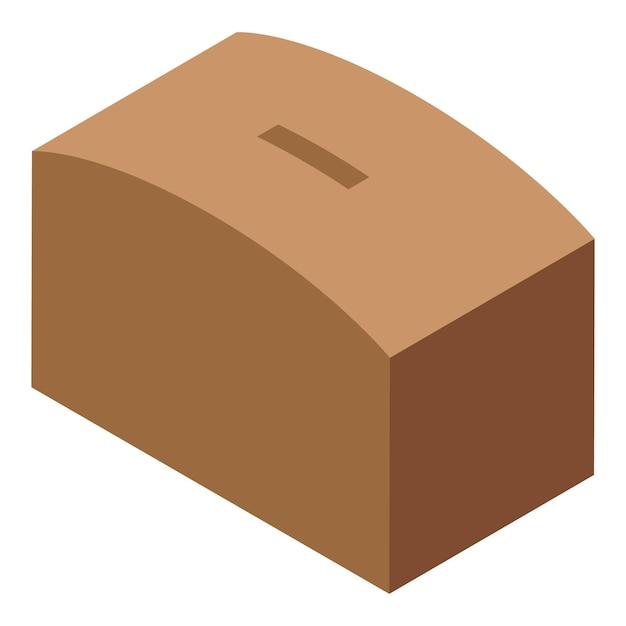 Caja de donaciones caja de ahorro de dinero de caridad vista isométrica
