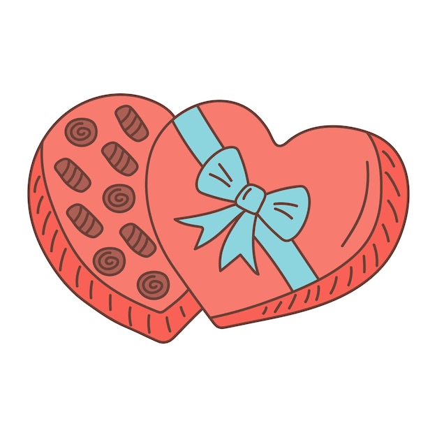 Caja de dulces de chocolate en forma de corazón Caja de regalo dulce con lazo para vacaciones
