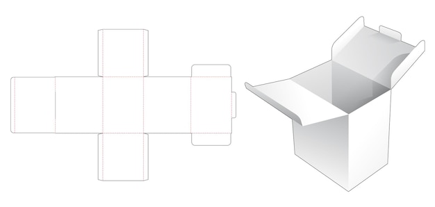 Caja de embalaje de 2 vueltas con plantilla troquelada de punto cerrado