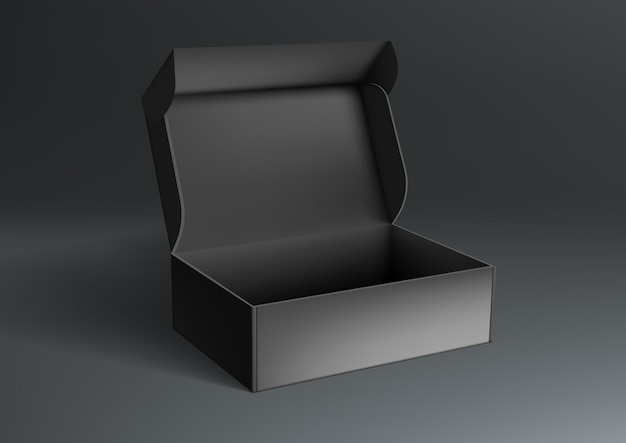 Vector caja de embalaje en blanco abierto 3d para software