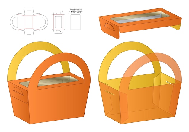 Caja de embalaje diseño de plantilla troquelada maqueta 3d