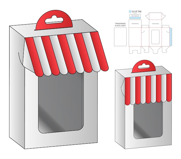 Caja de embalaje diseño de plantilla troquelada maqueta 3d