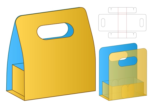 Caja de embalaje diseño de plantilla troquelada maqueta 3d