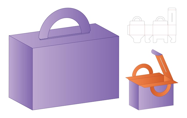 Caja de embalaje diseño de plantilla troquelada maqueta 3d