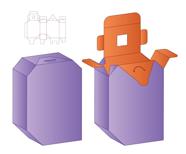 Caja de embalaje diseño de plantilla troquelada maqueta 3d