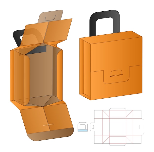 Caja de embalaje diseño de plantilla troquelada maqueta 3d