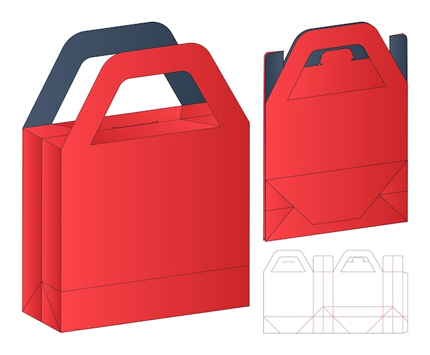 Vector caja de embalaje diseño de plantilla troquelada maqueta 3d