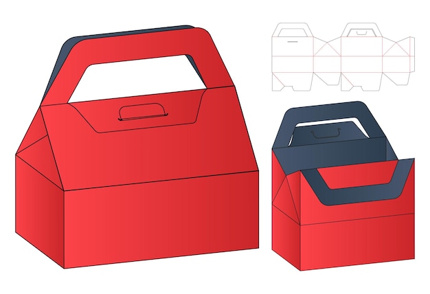 Caja de embalaje diseño de plantilla troquelada maqueta 3d