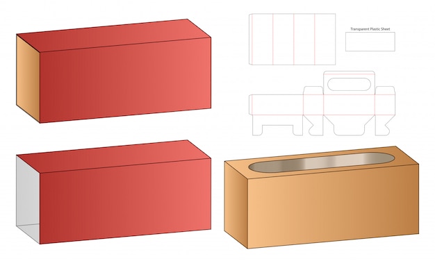 Caja de embalaje plantilla troquelada diseño 3d