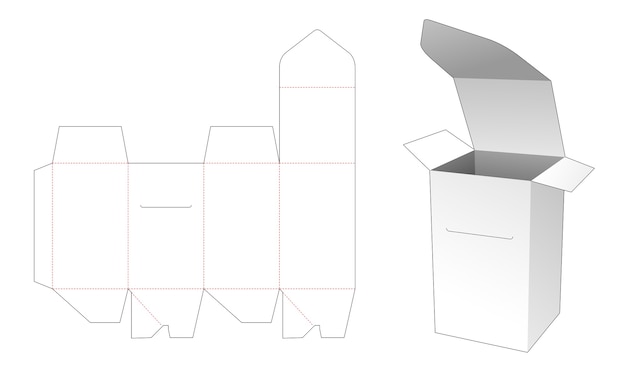 Caja de embalaje con plantilla troquelada superior