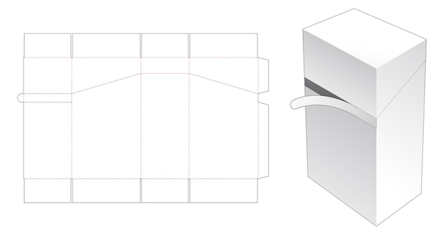 Caja de embalaje rectangular con plantilla troquelada con cremallera