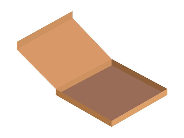 Caja de embalaje sobre fondo blanco isométrica