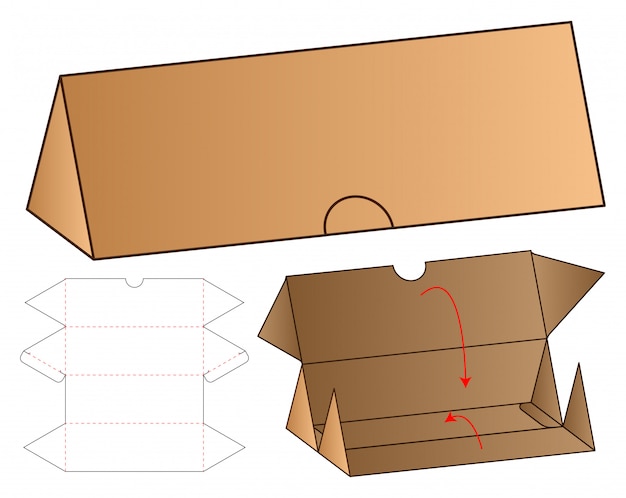 Vector caja de embalaje troquelado diseño de plantilla.