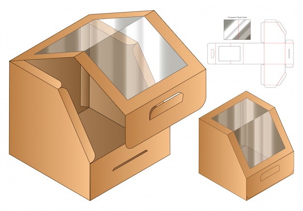 Vector caja de embalaje troquelado diseño de plantilla.