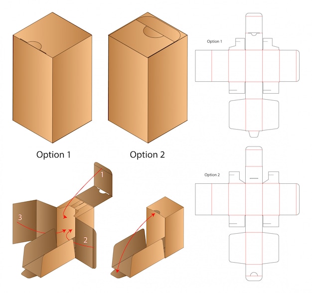 Caja de embalaje troquelado diseño de plantilla.