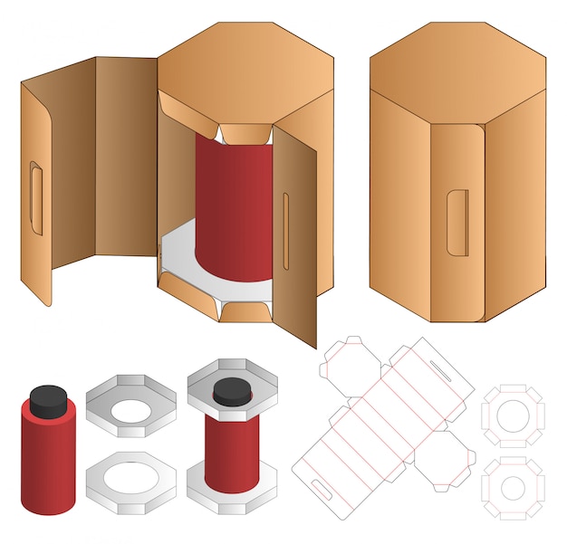 Caja de embalaje troquelado diseño de plantilla.