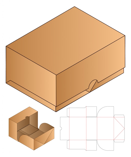 Caja de embalaje troquelado diseño de plantilla.