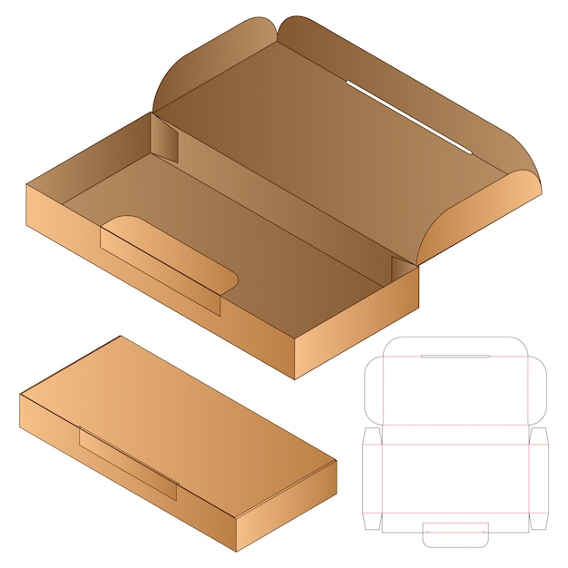 Caja de embalaje troquelado diseño de plantilla.