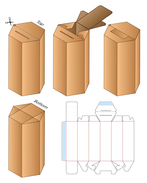 Caja de embalaje troquelado diseño de plantilla.