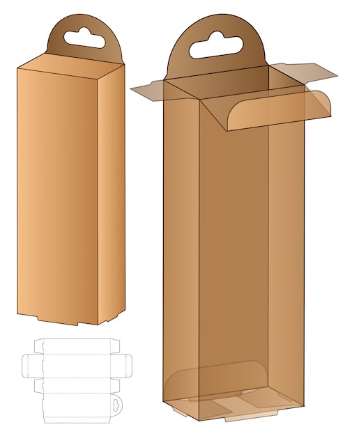 Vector caja de embalaje troquelado plantilla. 3d