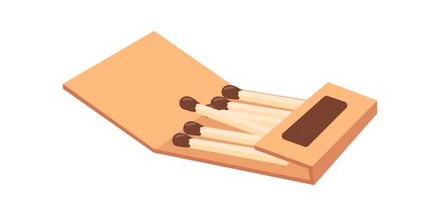 Caja de fosforos. Caja de fósforos retro, caja de fósforos de seguridad, ilustración vectorial