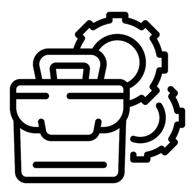 Caja de herramientas con engranajes que representan la ingeniería y la resolución de problemas