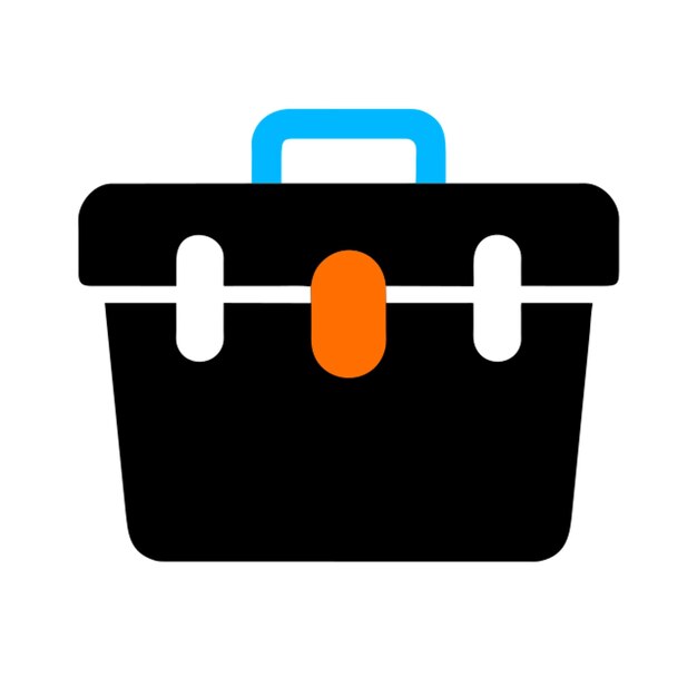 una caja de herramientas con un icono de vista superior