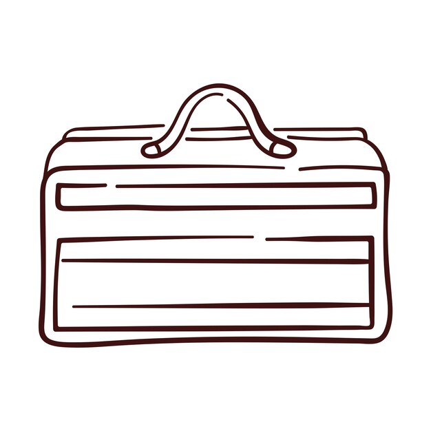 Caja de herramientas de reparación en línea estilo de arte fontanero constructor equipo de herramientas de trabajo concepto dibujado a mano