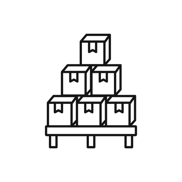 Caja en un icono de paleta Vector plano aislado en el contorno