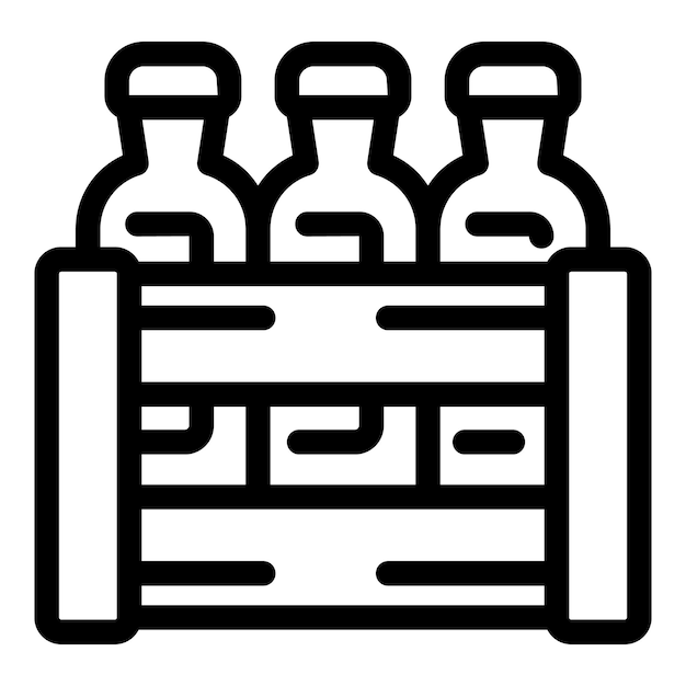 Caja de madera para el almacenamiento y el transporte de botellas de vidrio
